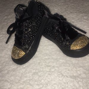 Custom made black and gold converse
